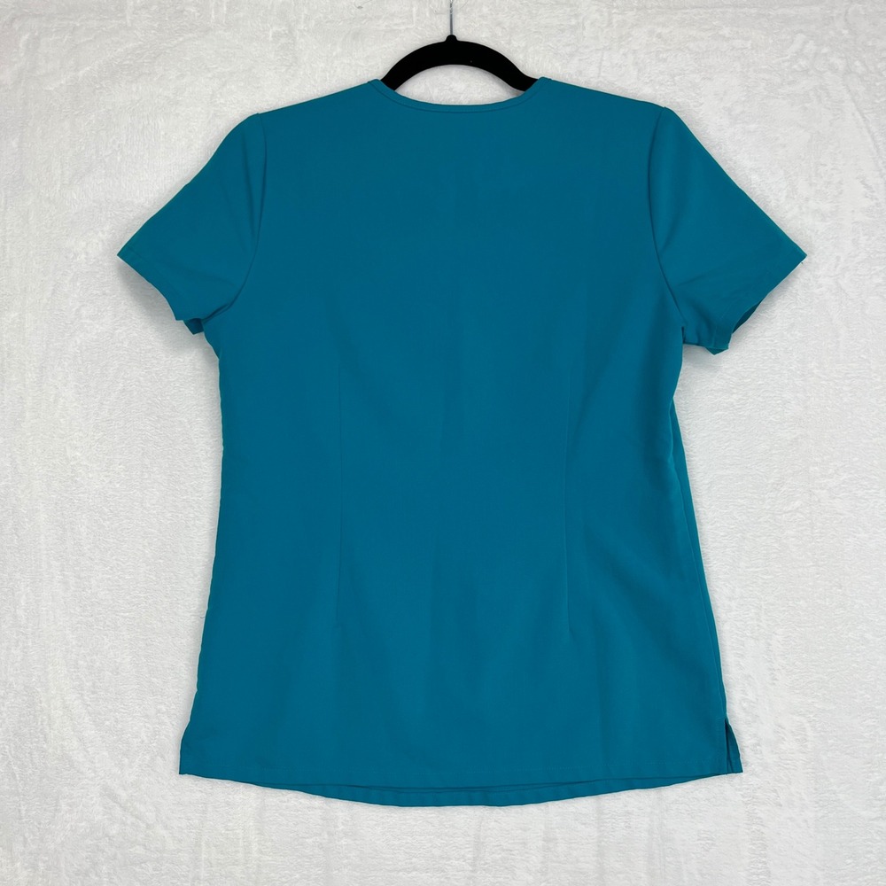 FIGS Catarina One-Pocket Scrub Top Women XS Teal V-Neck Short Sleeve Technical - Picture 2 of 7